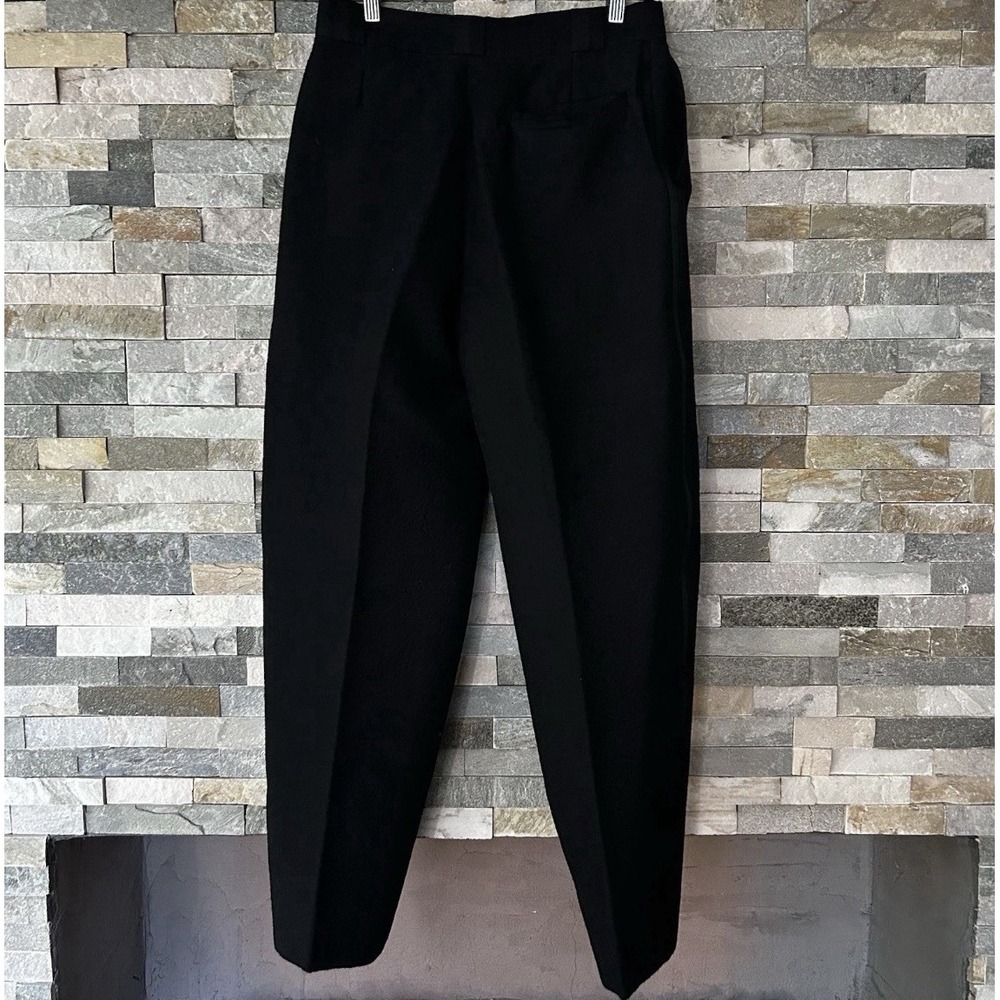 Vintage Versace 80s Tuxedo Pants Black Wool Silk Textured Size 30x31